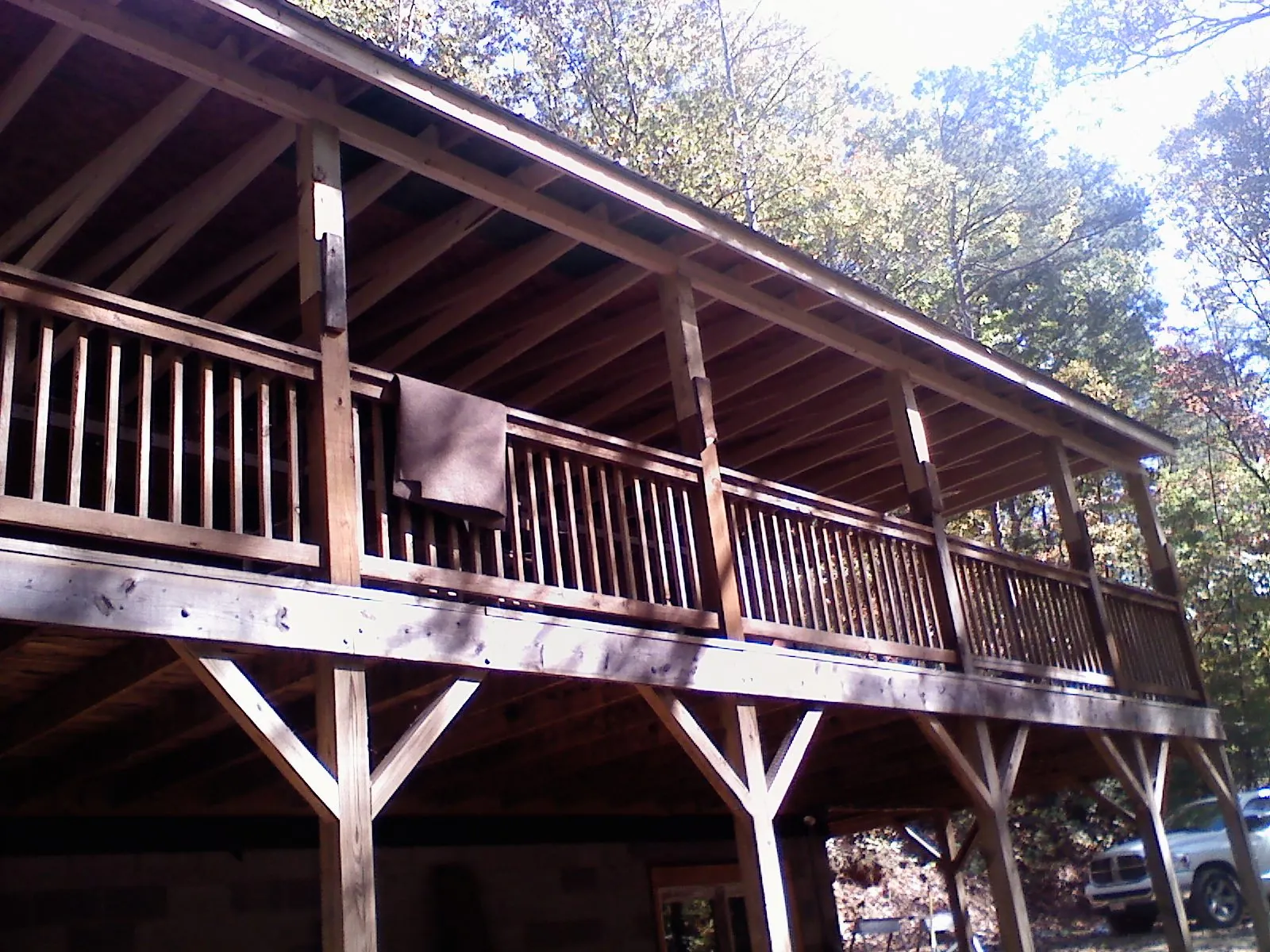 Timber framing under a new elevated porch and deck — Roof Leak Repair in Glen Campbell by Roofing Brothers